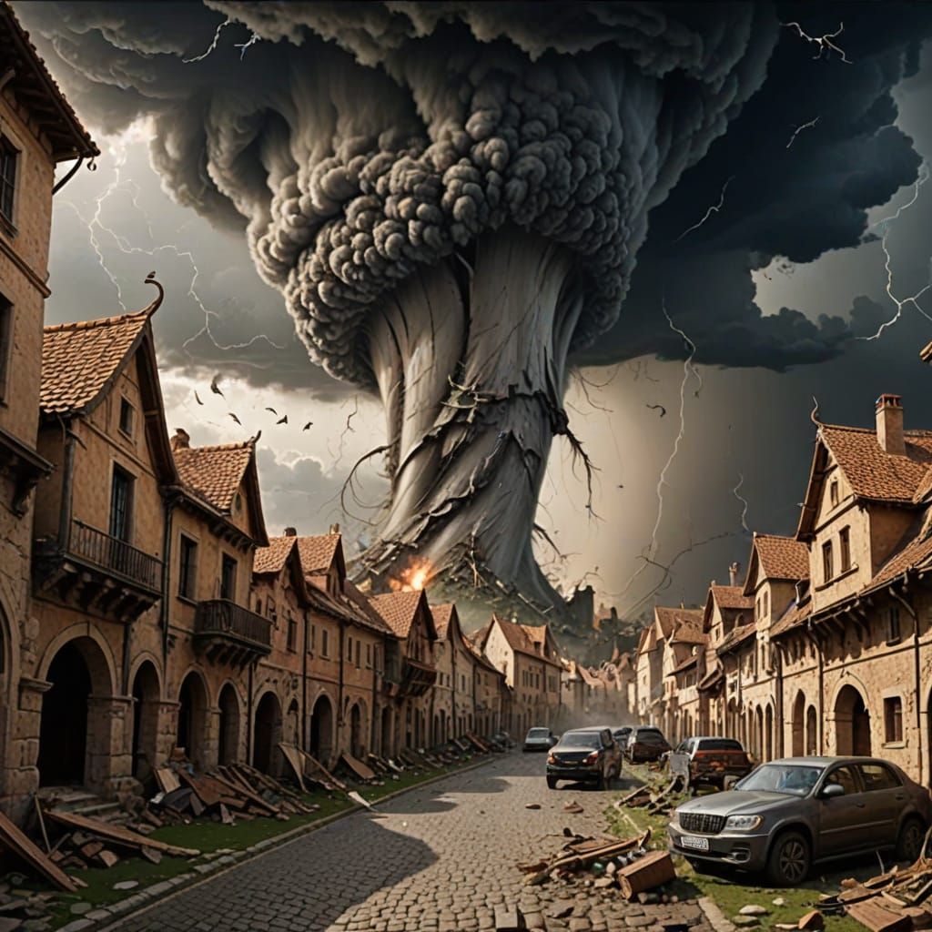 Vicious Tornado Devastates Medieval City