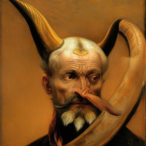 Fantastic Horned Creature Teaching Morality