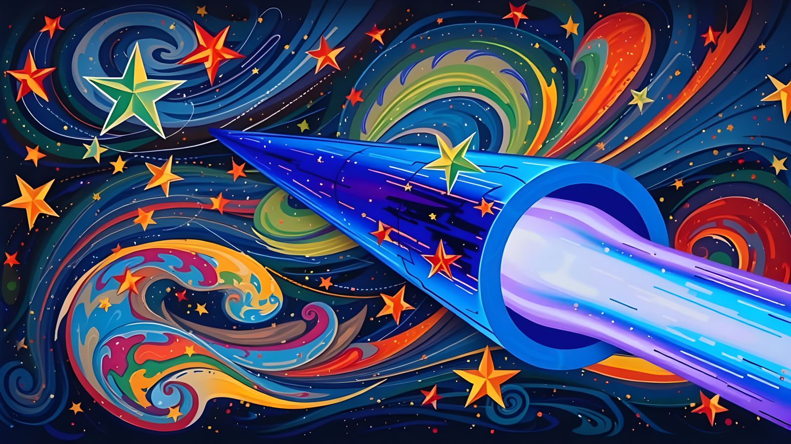 Prolate Cylinder Racing Through Impasto Cosmos