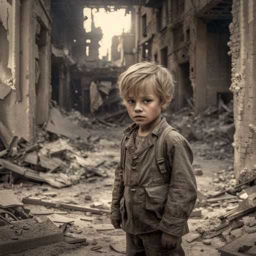 Desolate Cityscape at Twilight: Monochromatic Loneliness