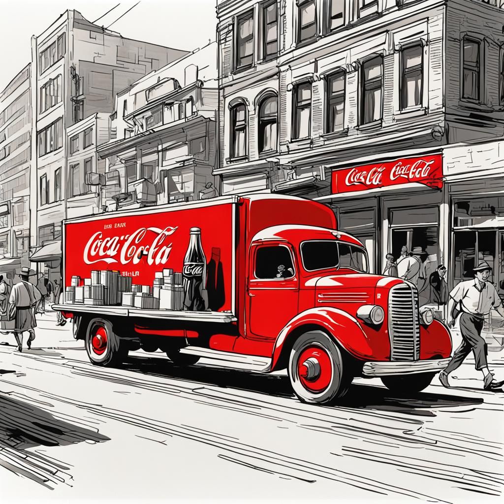 Vintage Coca-Cola Truck Delivers Refreshment on Hot Summer D...