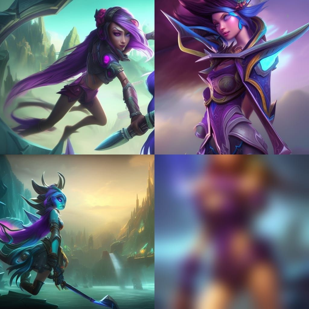 League of Legends Zoe: Detailed Matte Painting