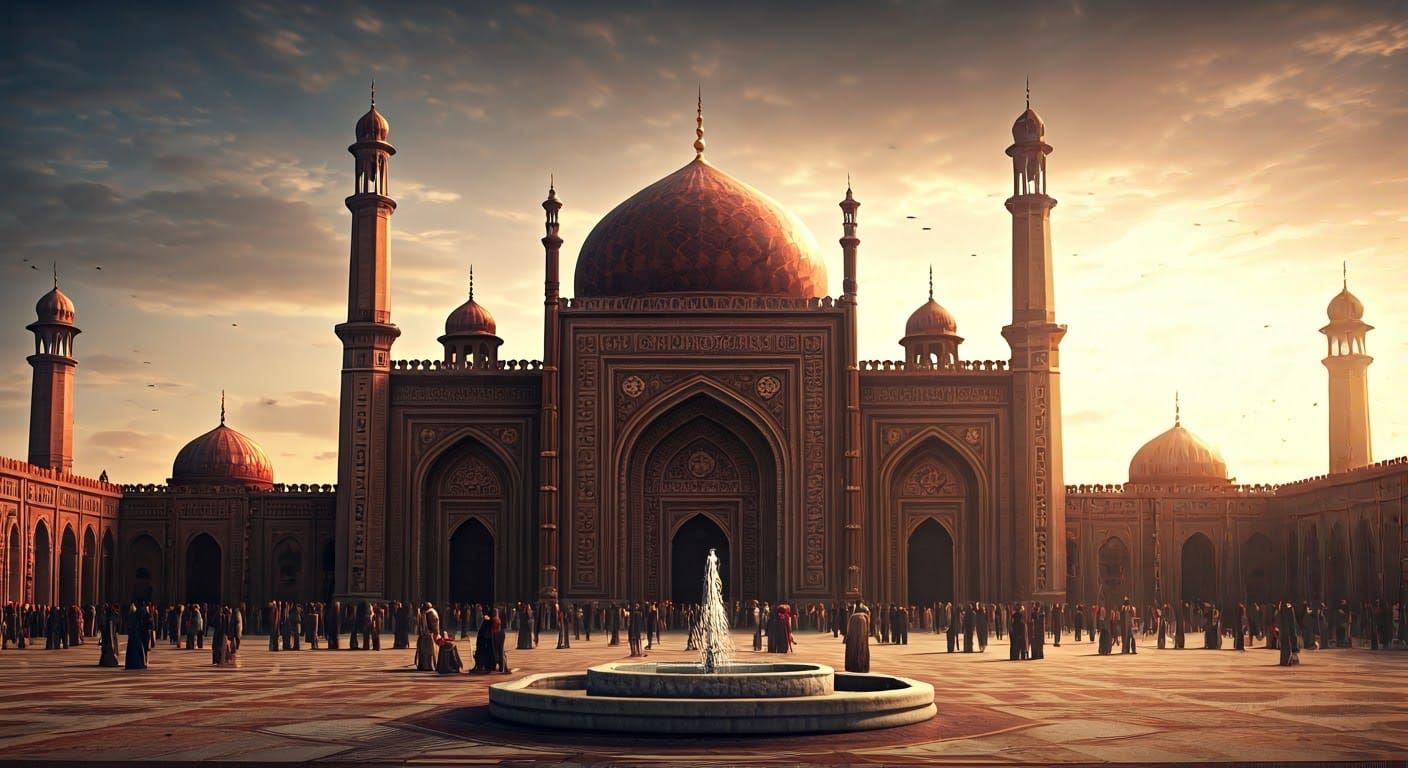 Ethereal Mosque in Hyperrealistic Style