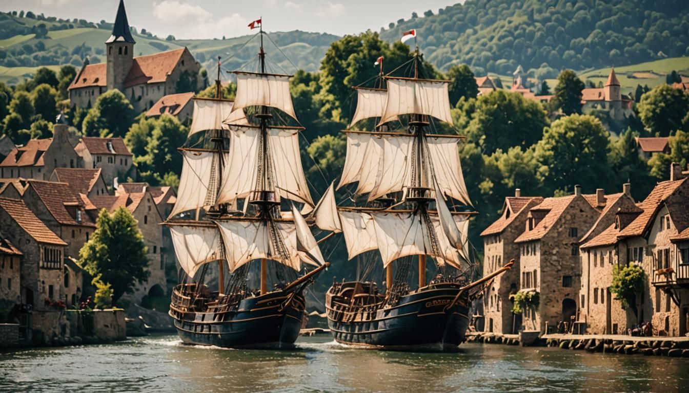 Medieval Village Ship: Professional Photography