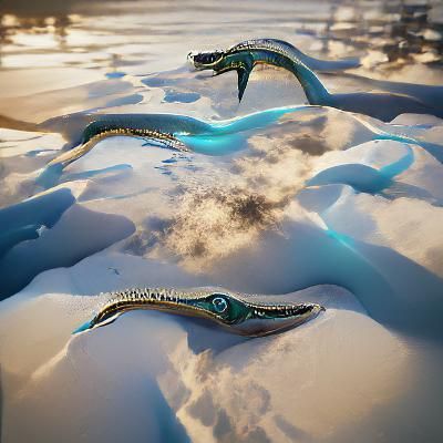Elasmosaurus Hunting in Icy Waters