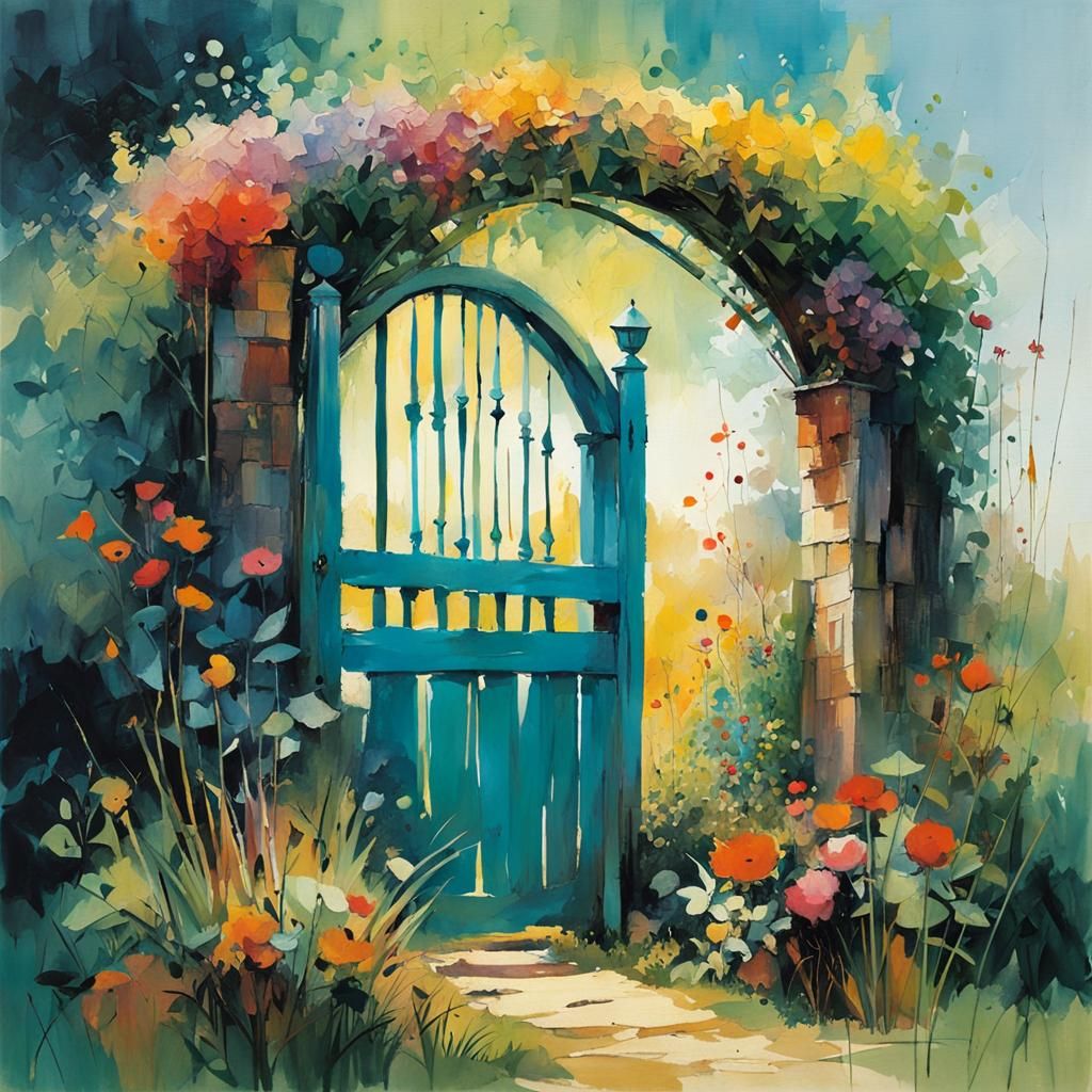 Abstract Garden Gate Inspired by Modern Masters