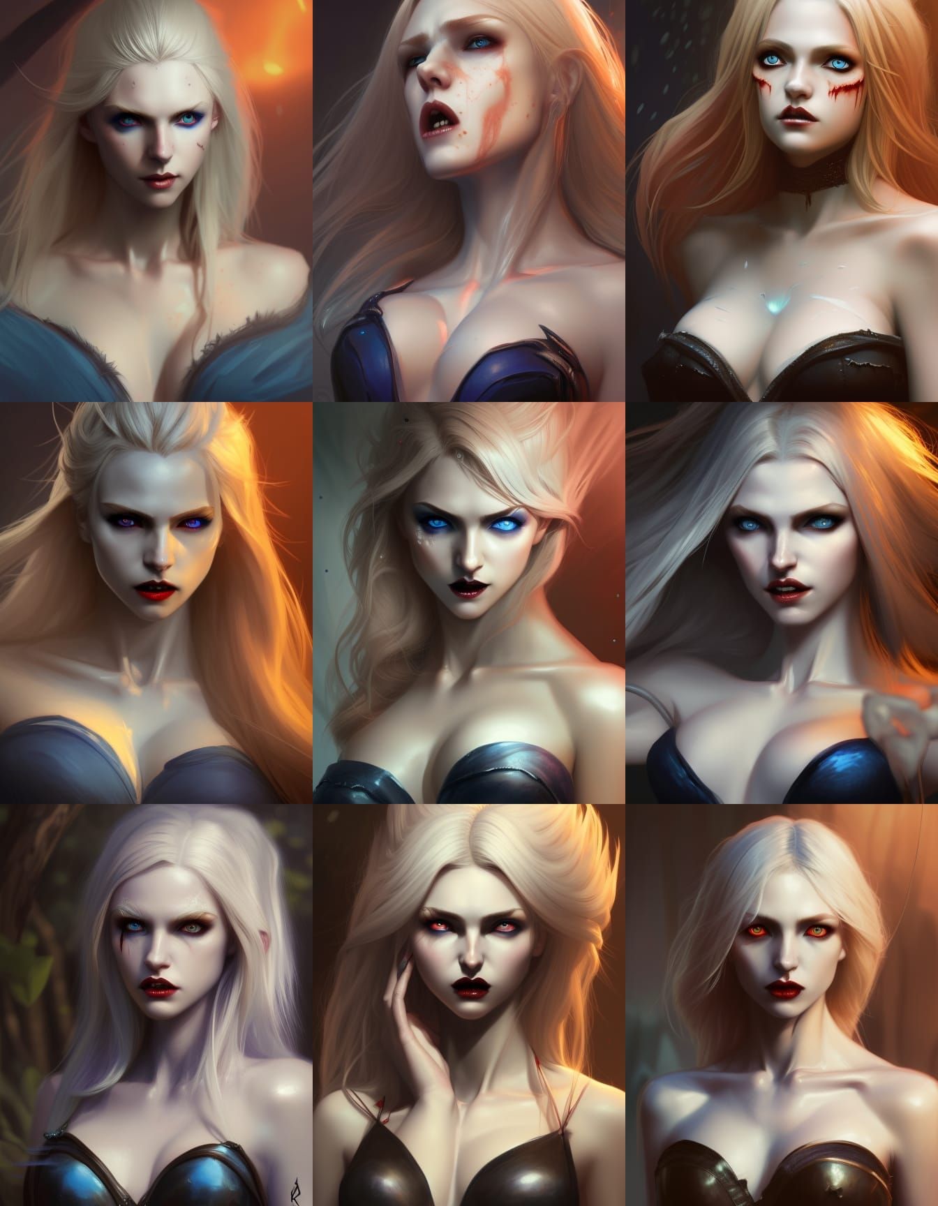 Fantasy Vampire Portrait in Digital Art Style