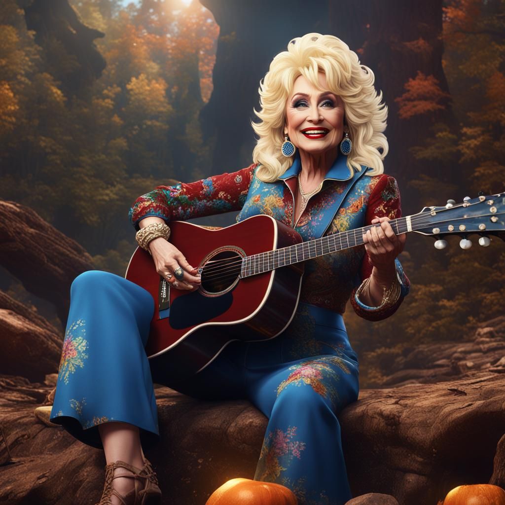 Dolly Parton Singer in Realistic Digital Painting