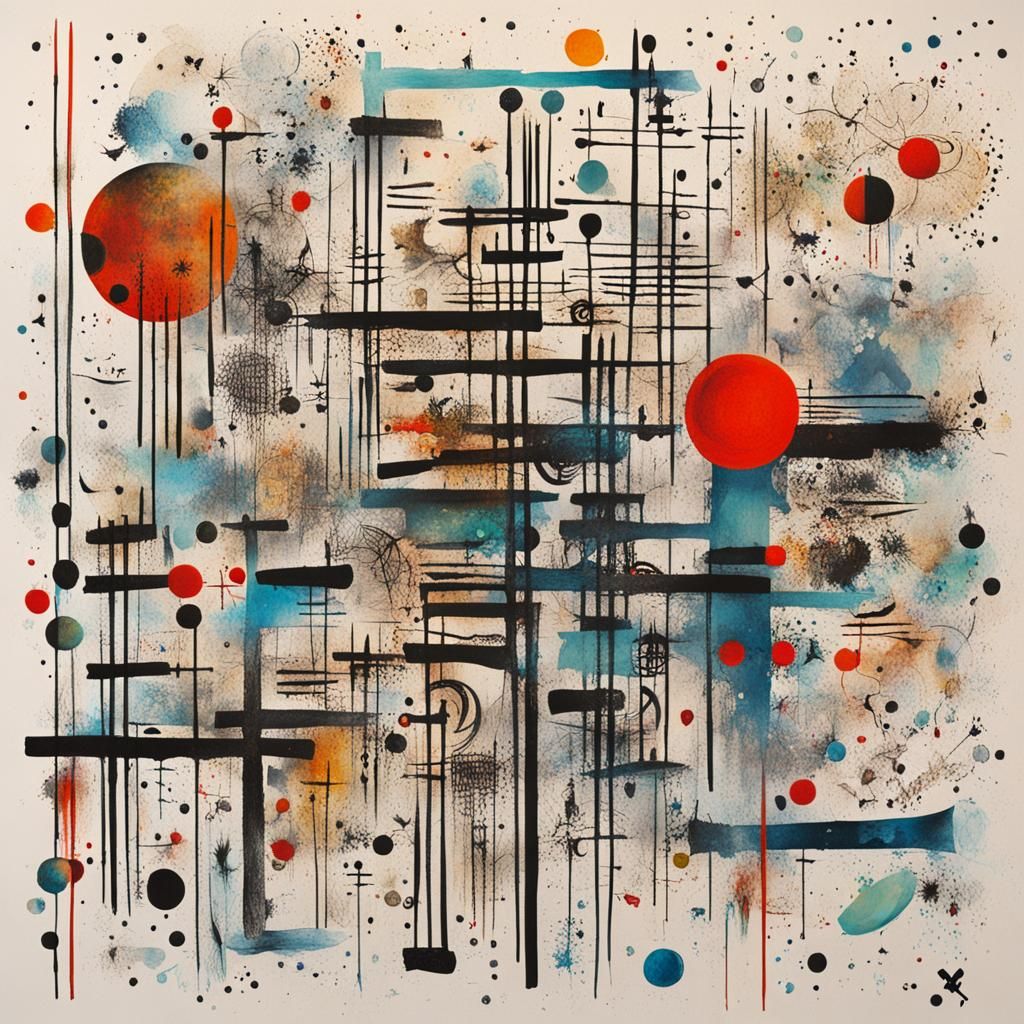 Whimsical Asemic Universe with Typographic Elements