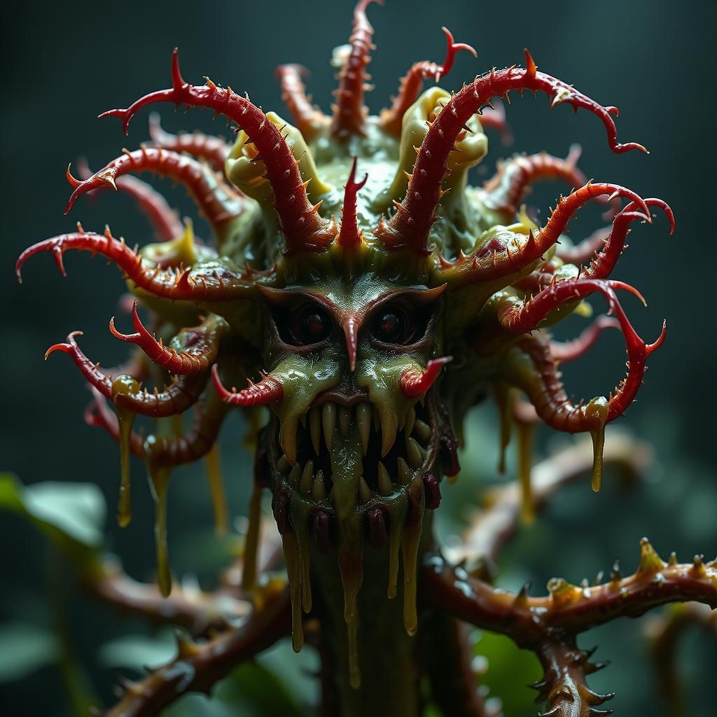 Hyperrealistic Hydra Flytrap Plant Monster