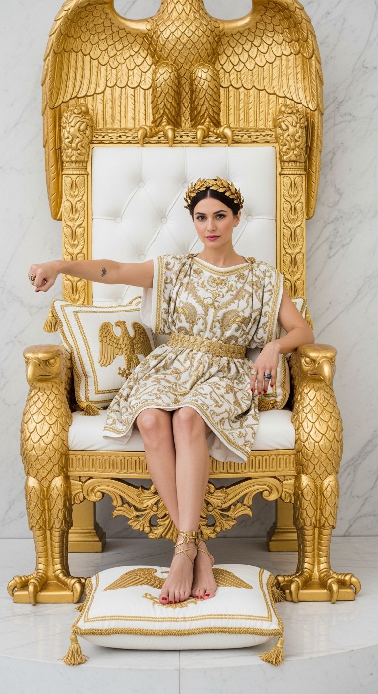 Roman Empress on Marble Throne in Professional Photography S...