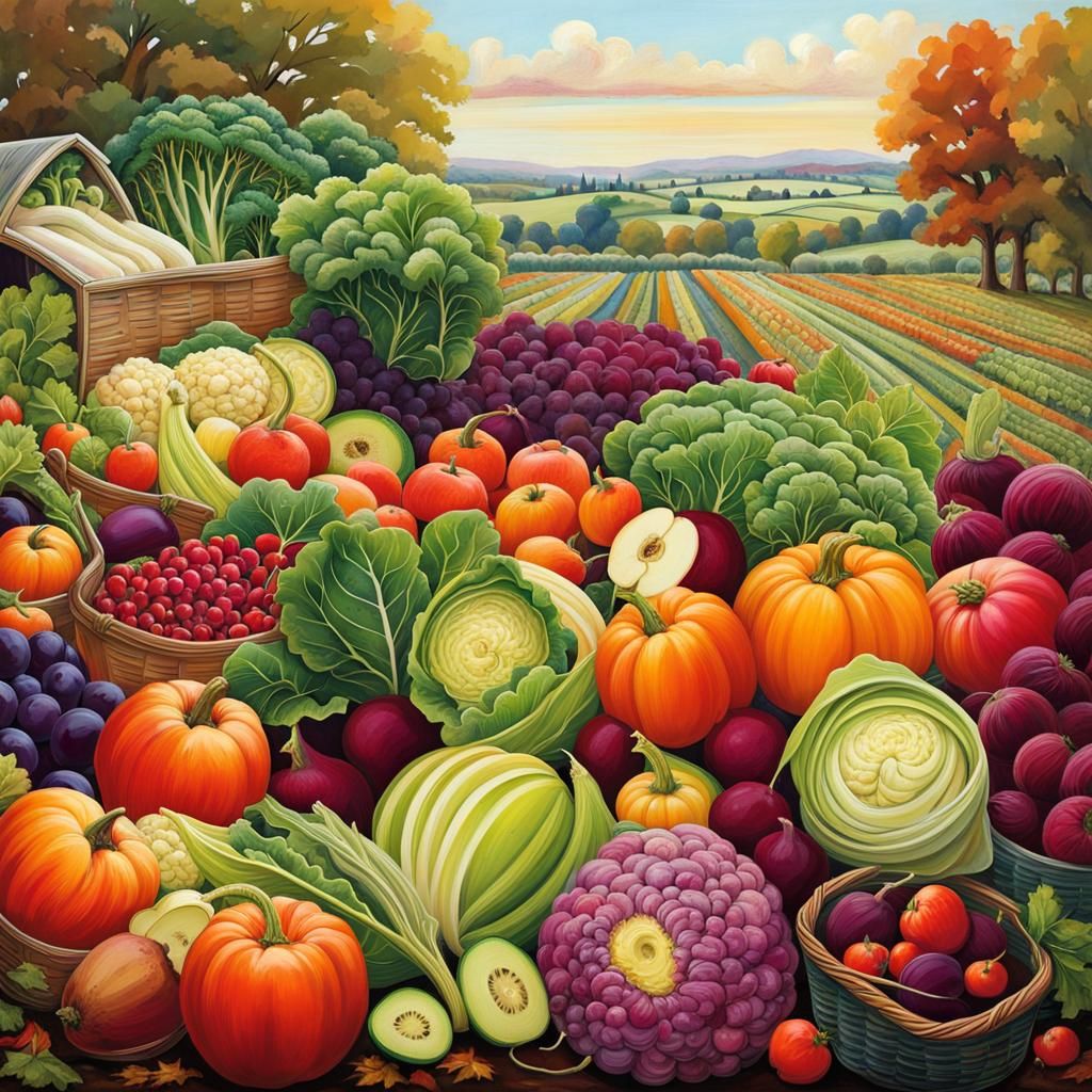 Autumn Harvest in a Picturesque English Garden