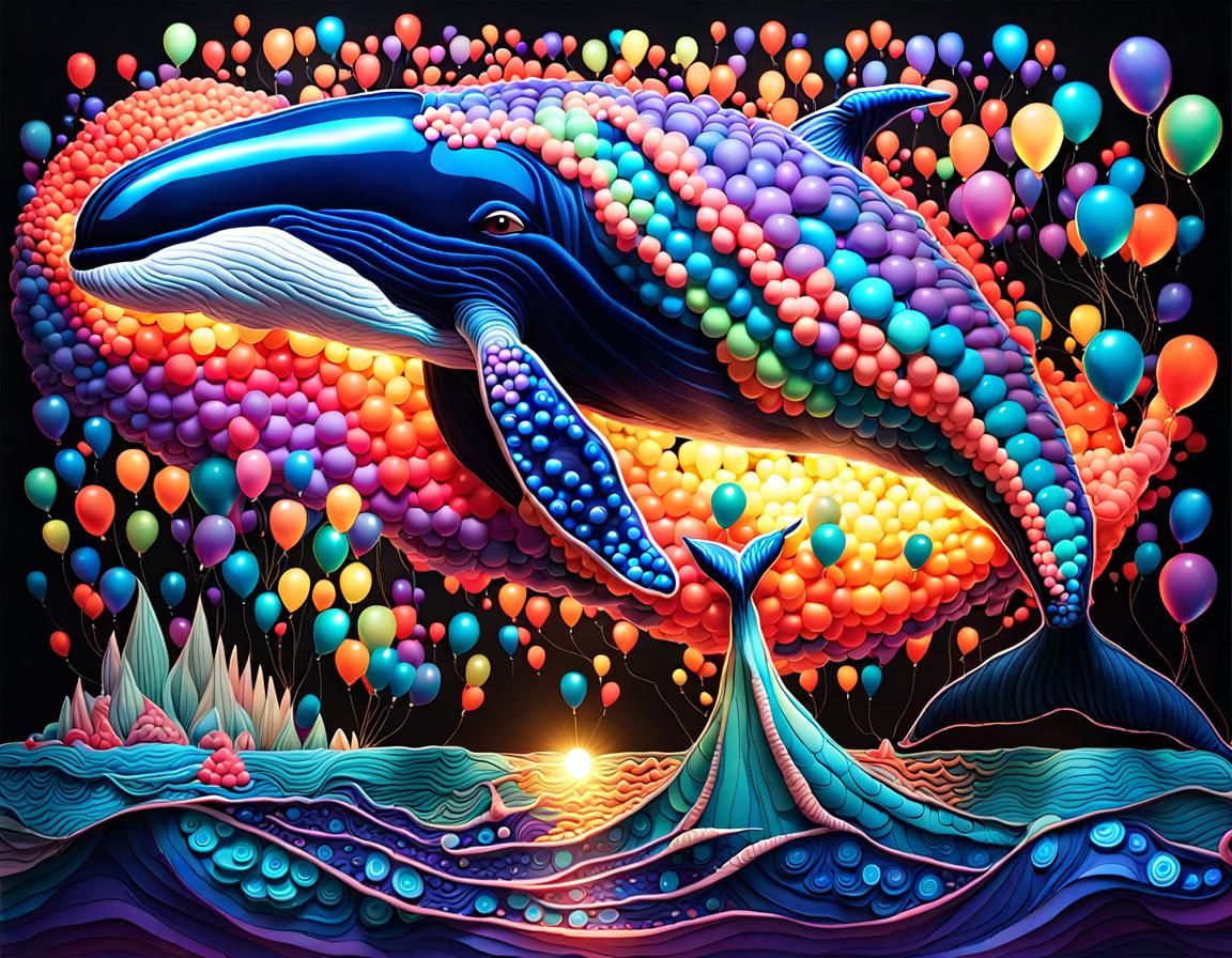 Luminescent Balloon Whale by Addi Somekh