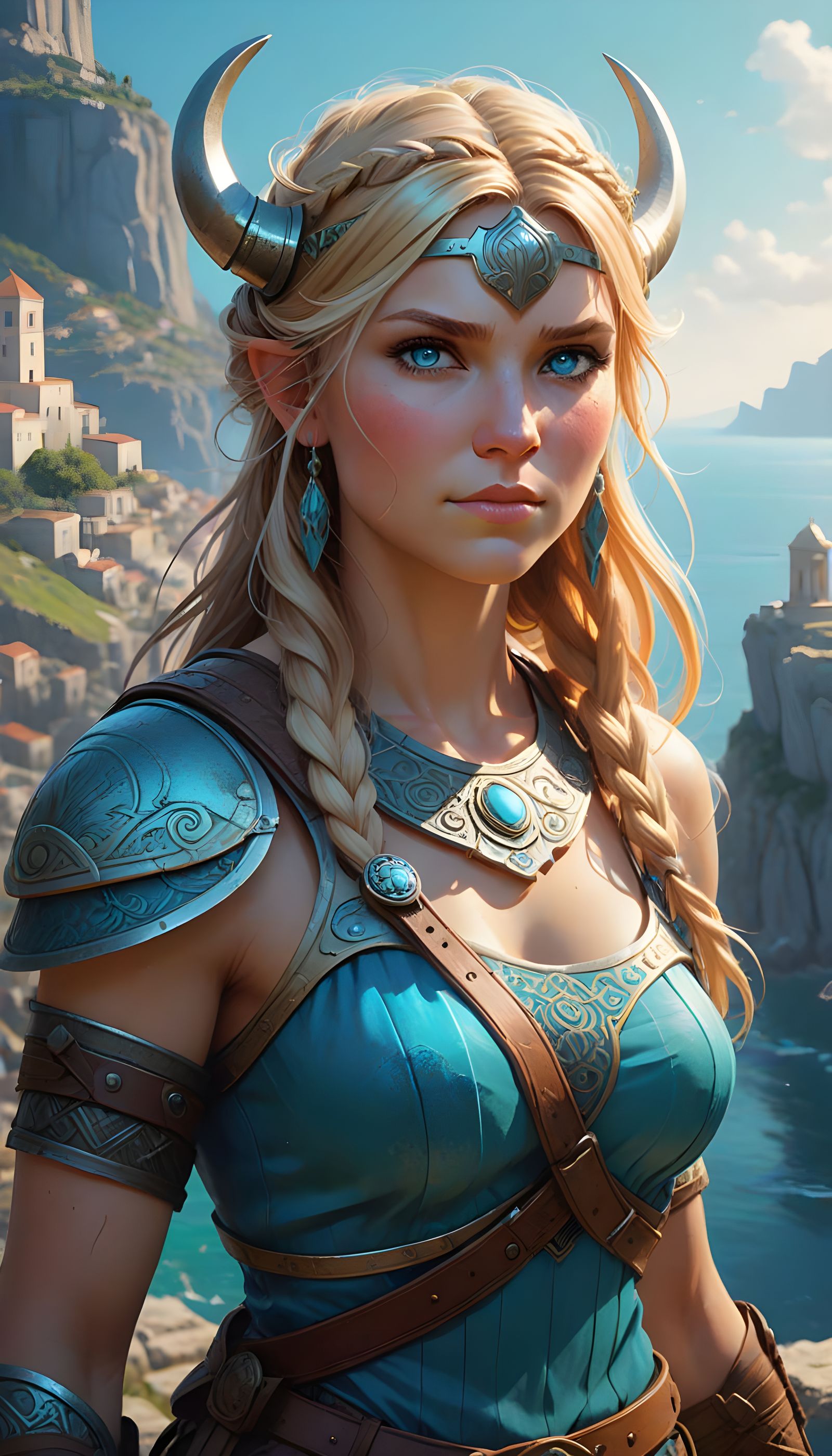 Viking Warrior Goddess in Hyper-Realistic Splendor