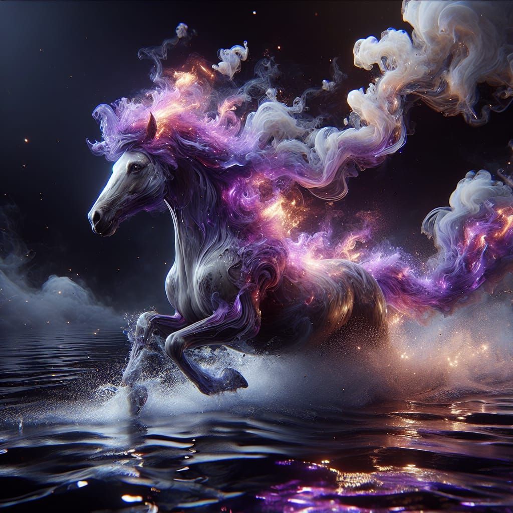 Equine Ablaze: A Fantasy Matte Painting