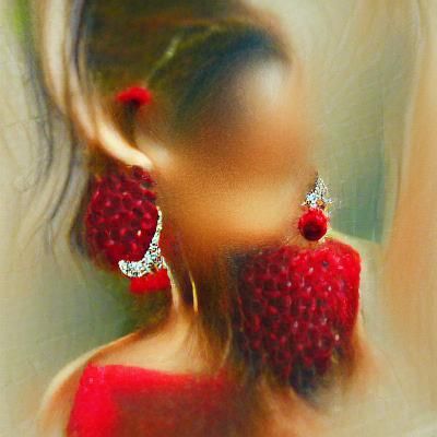 She liked what she saw in the mirror. Expensive earrings and...