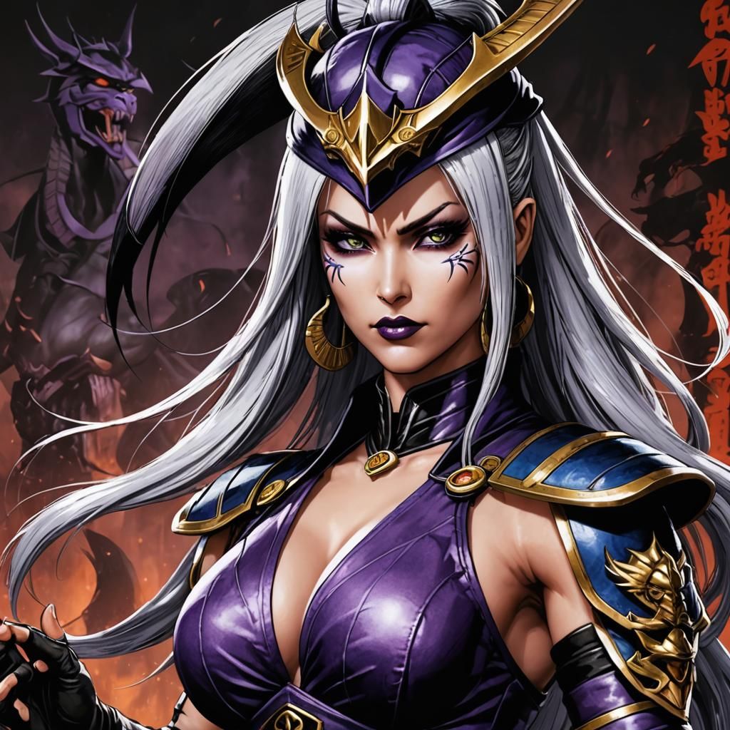 Sindel from Mortal Kombat in Manga Style