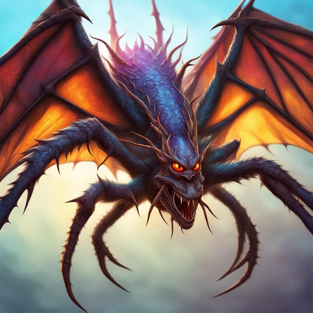 Hyperrealistic Dragon Spider Monster Concept Art
