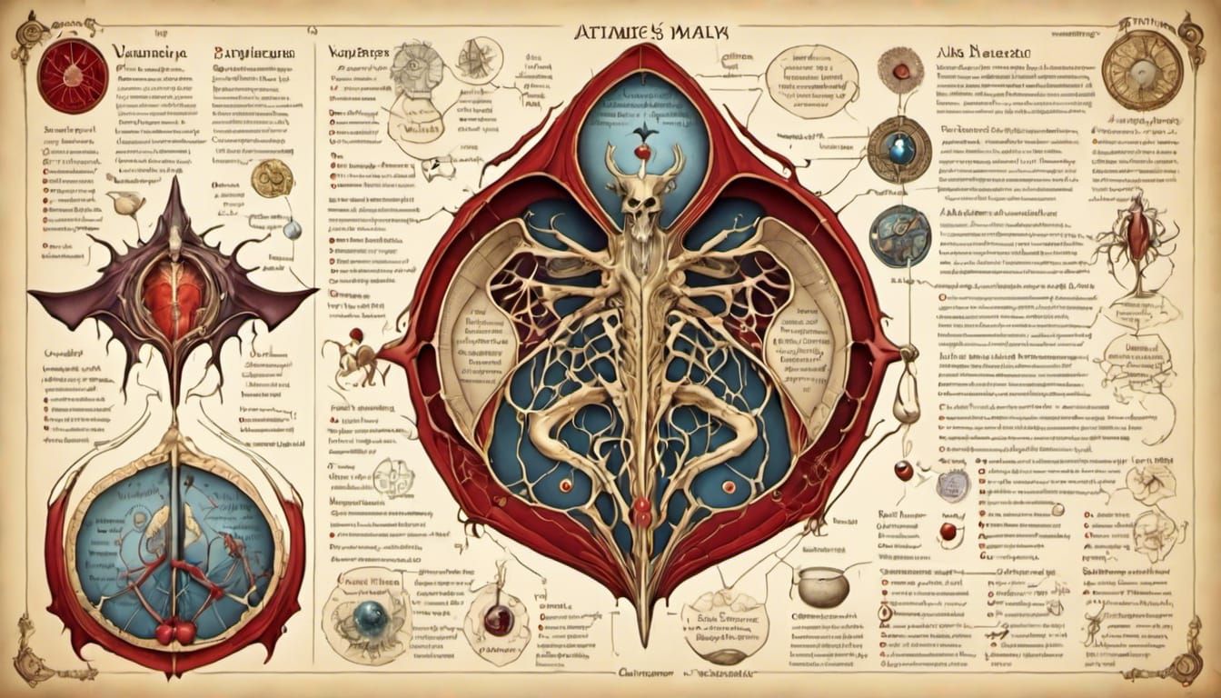 Vampire Anatomy Diagram in Kells Style