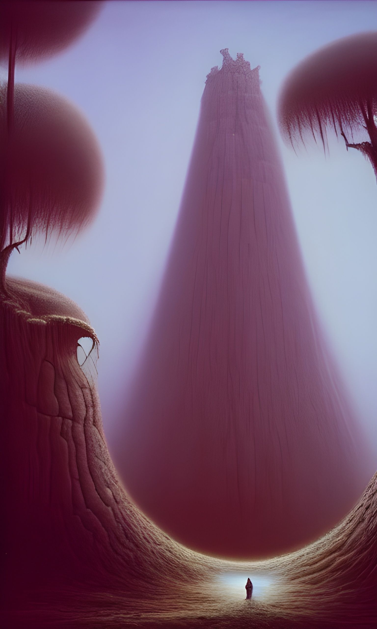 Epic Fantasy: Mile-High Portal in Ancient Tree