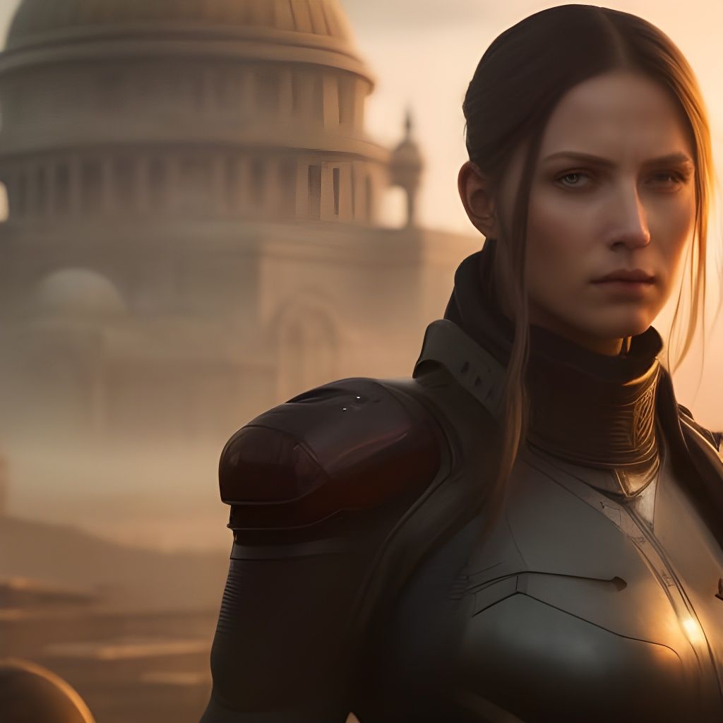 Gloomy Portrait of a Girl in Ancient City