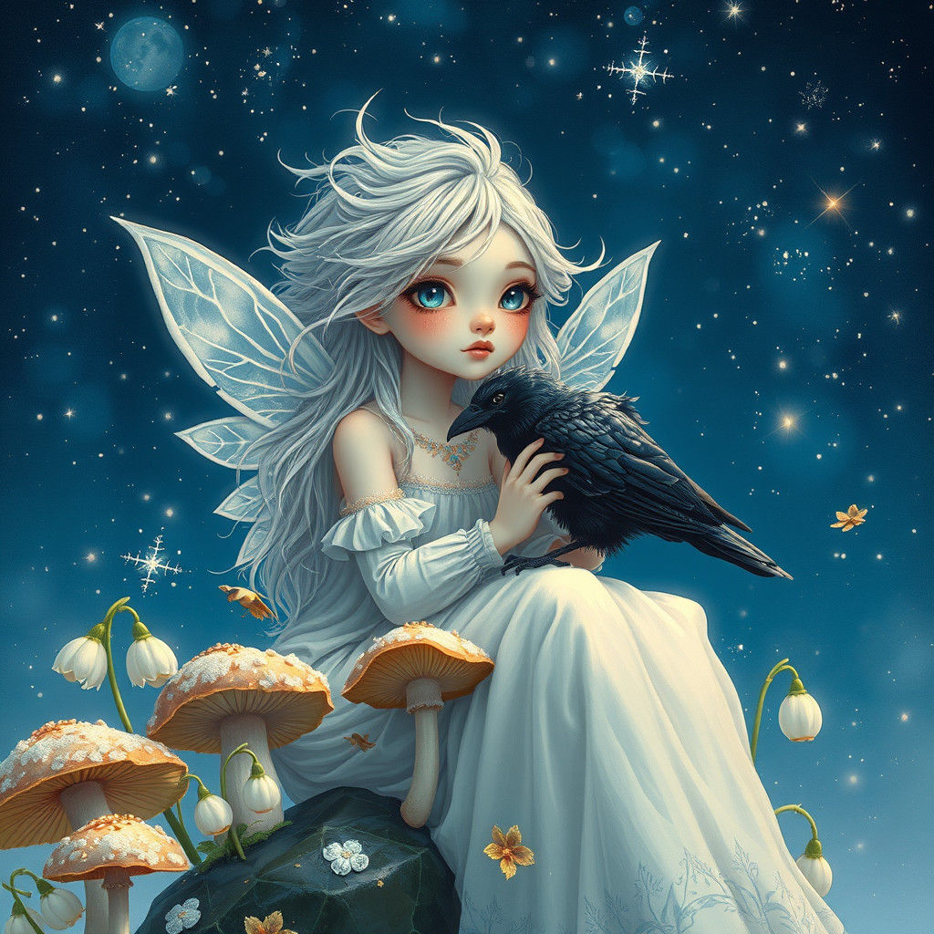 Fairies Celebrate Impending Winter in Fashion Magazine Style