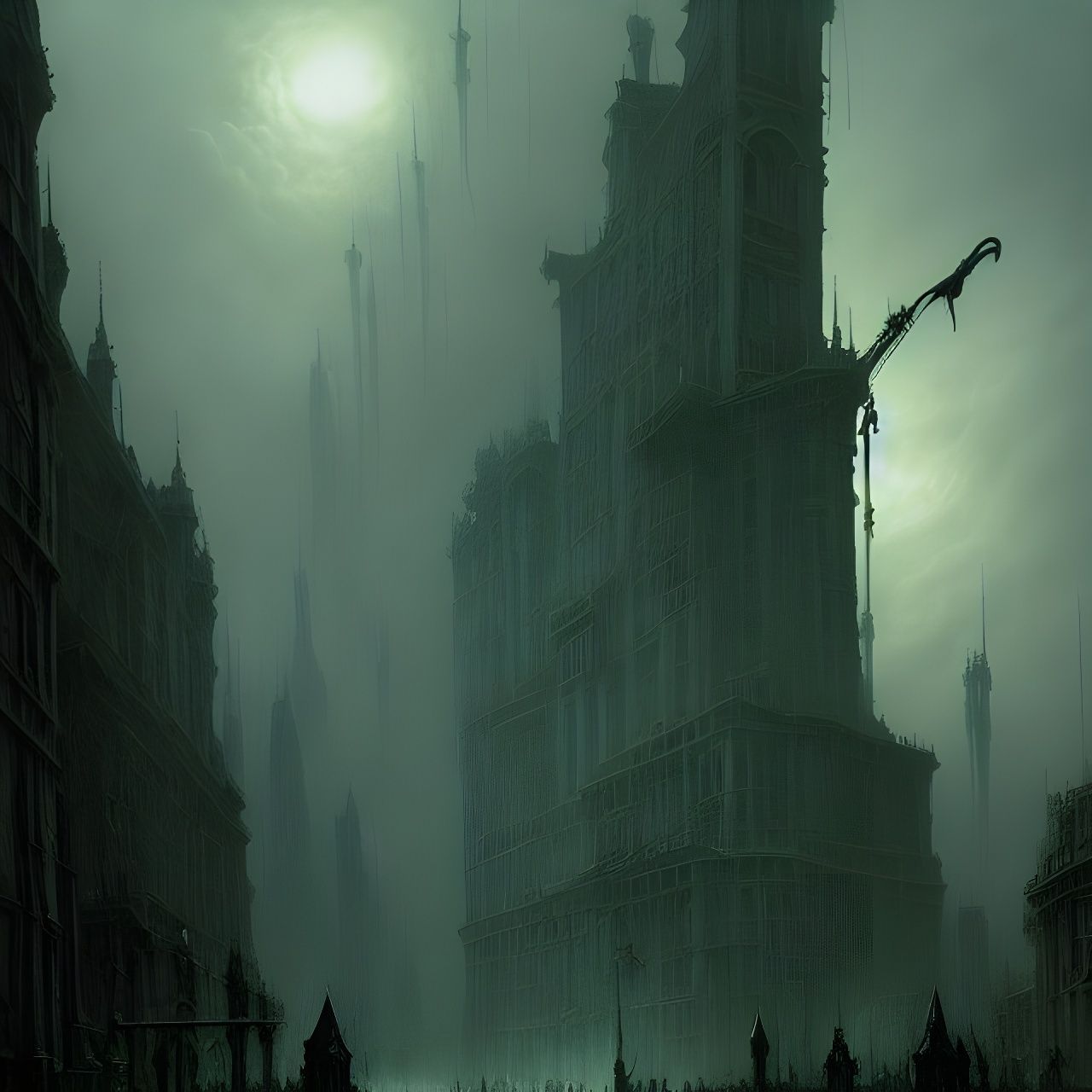 Giant Spider Skeleton in Sinister Horror Style