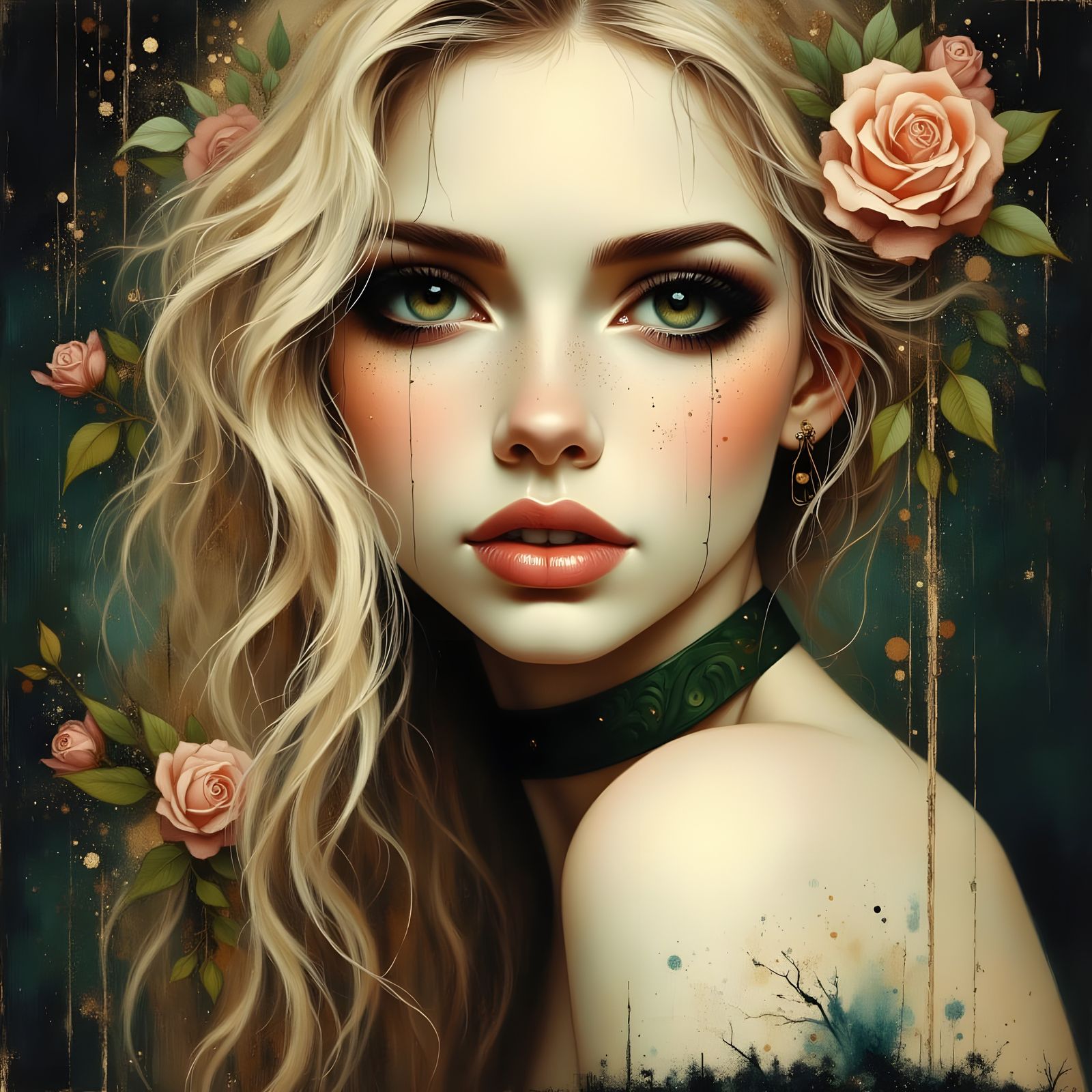 Norse Goddess Fréyja Portrait in Romantic Goth Style