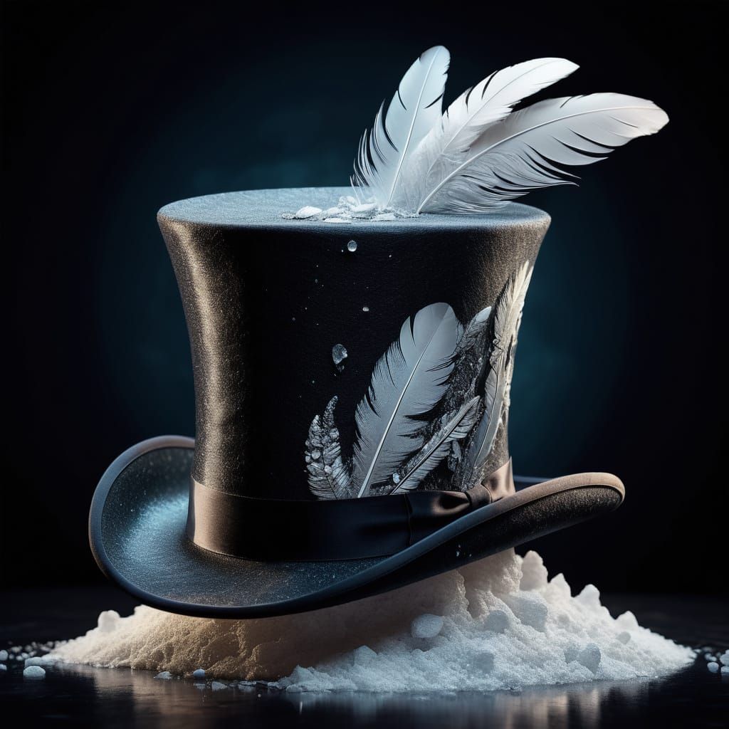 Victorian Top Hat of Crystal and Concrete in Cosmic Space