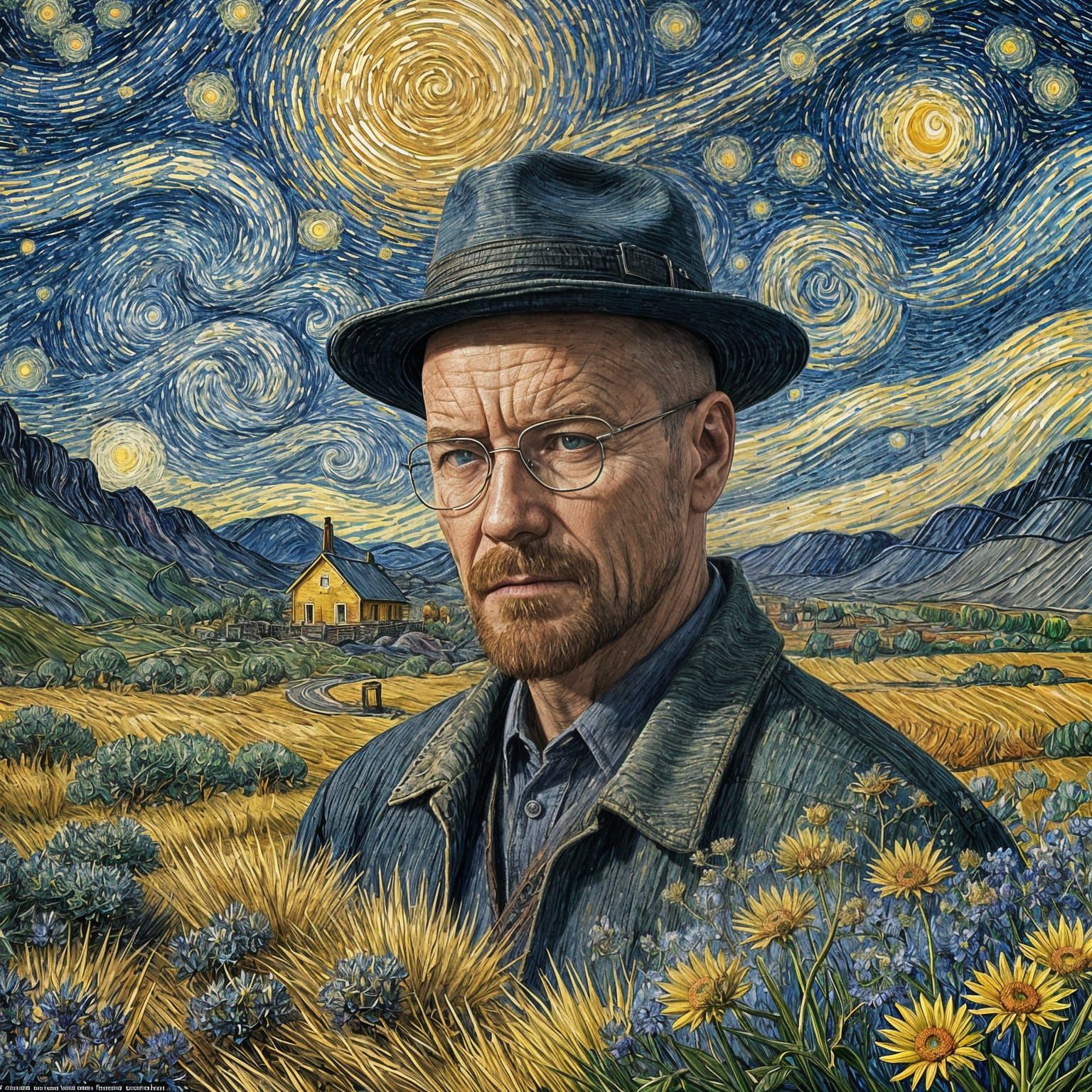 Walter White as Van Gogh's Starry Night