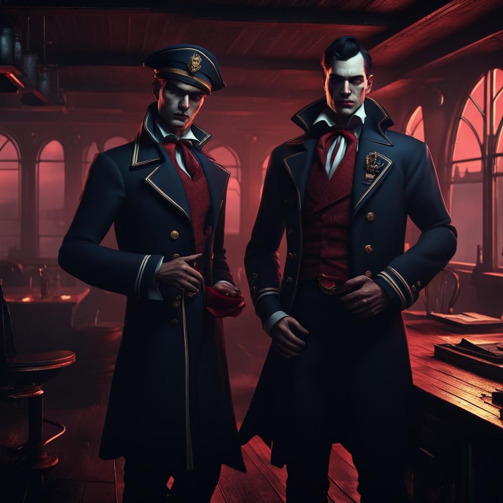 Gay Vampire Sailors in Noir Style