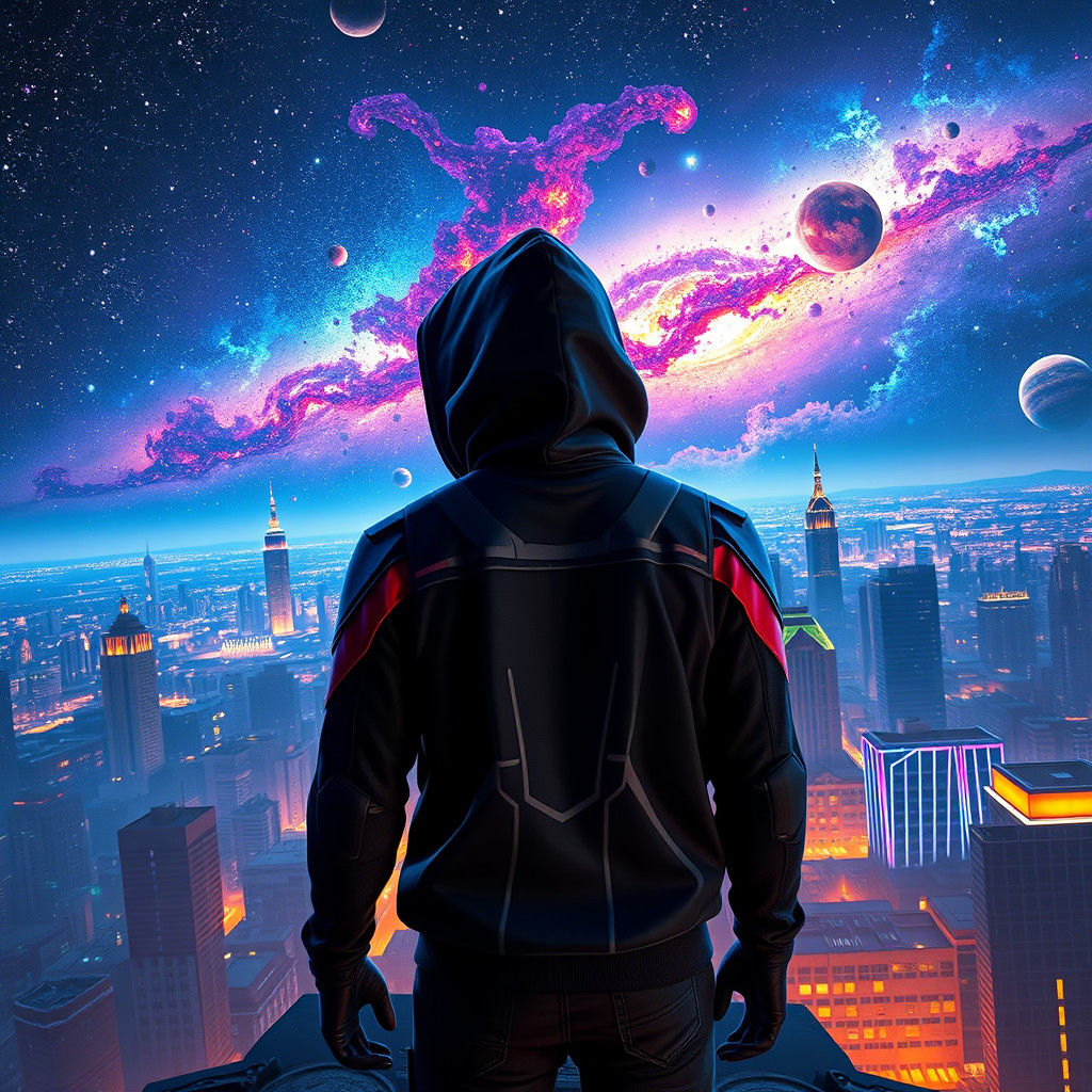 Miles Morales in Sprawling Sci-Fi Metropolis