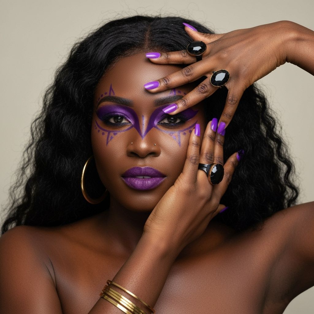 Striking Portrait of Woman with Waterfall Hair