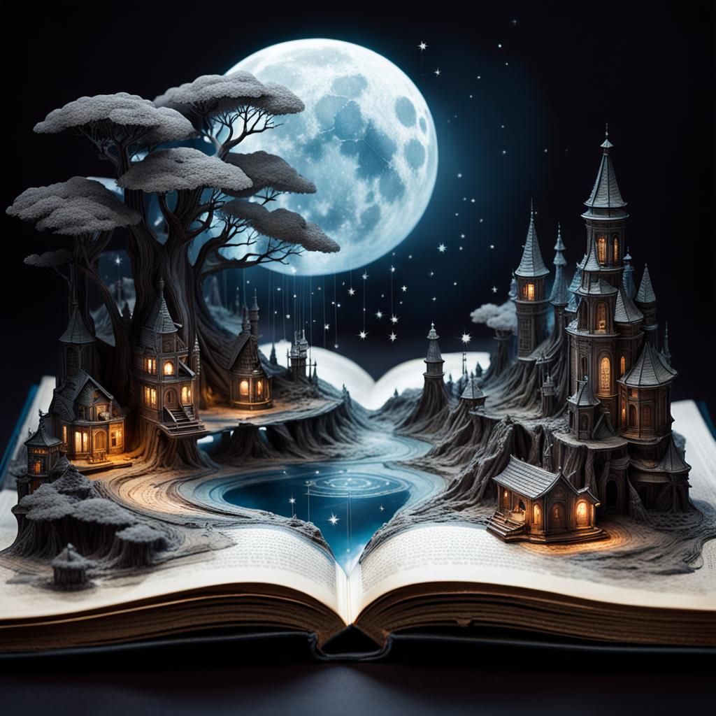 Pop-Up Book: fantasy land into an open book ...