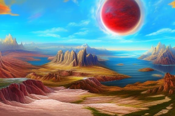 Surreal Monster Landscape in Oil Painting Style