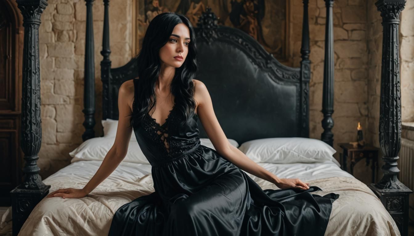 Queen in Gothic Castle Bedroom: Professional Photography
