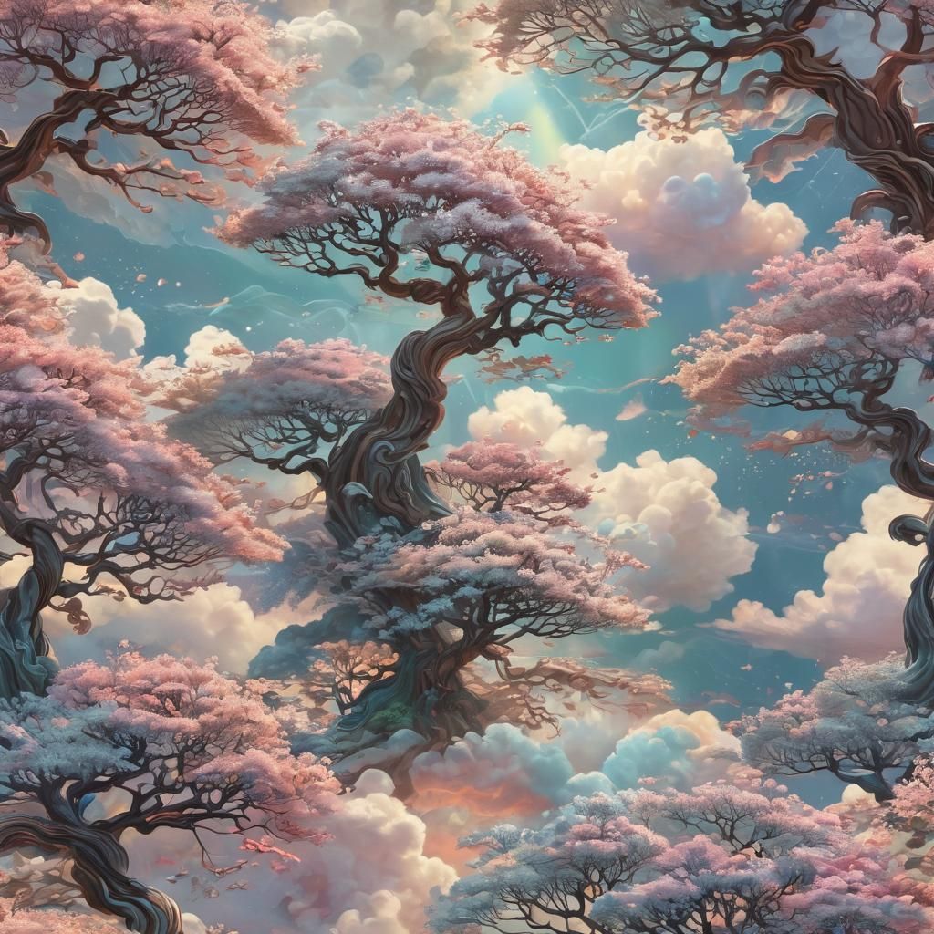 Bonsai Trees in Holographic Clouds: Digital Art