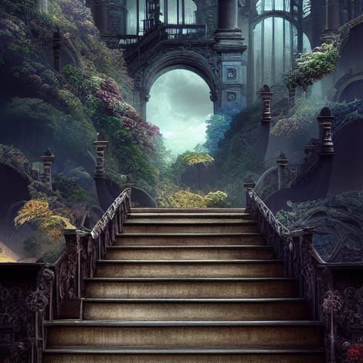 Epic Stairway to Heaven Digital Matte Painting