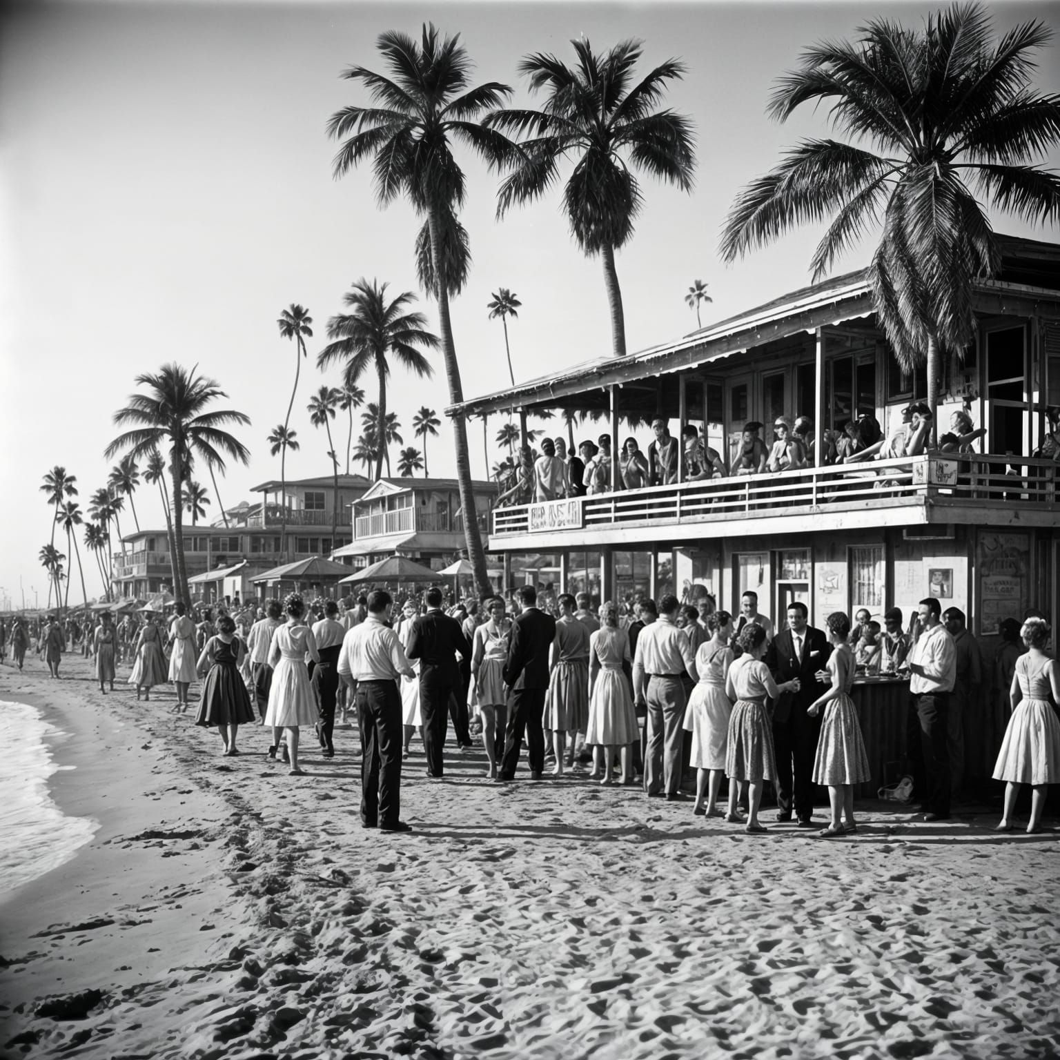 1950s Zombie Beach Party: A Spooky Retro Scene