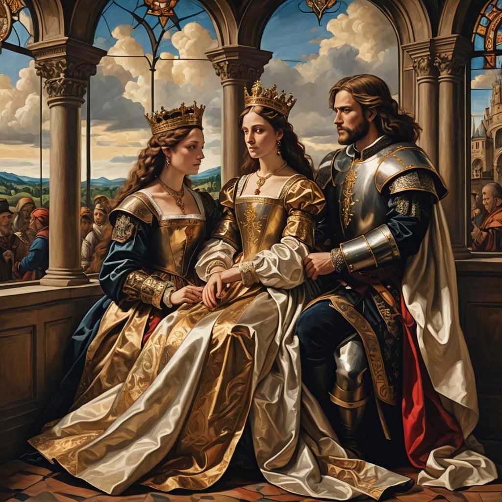 King and Queen Play Age of Empires in Renaissance Style