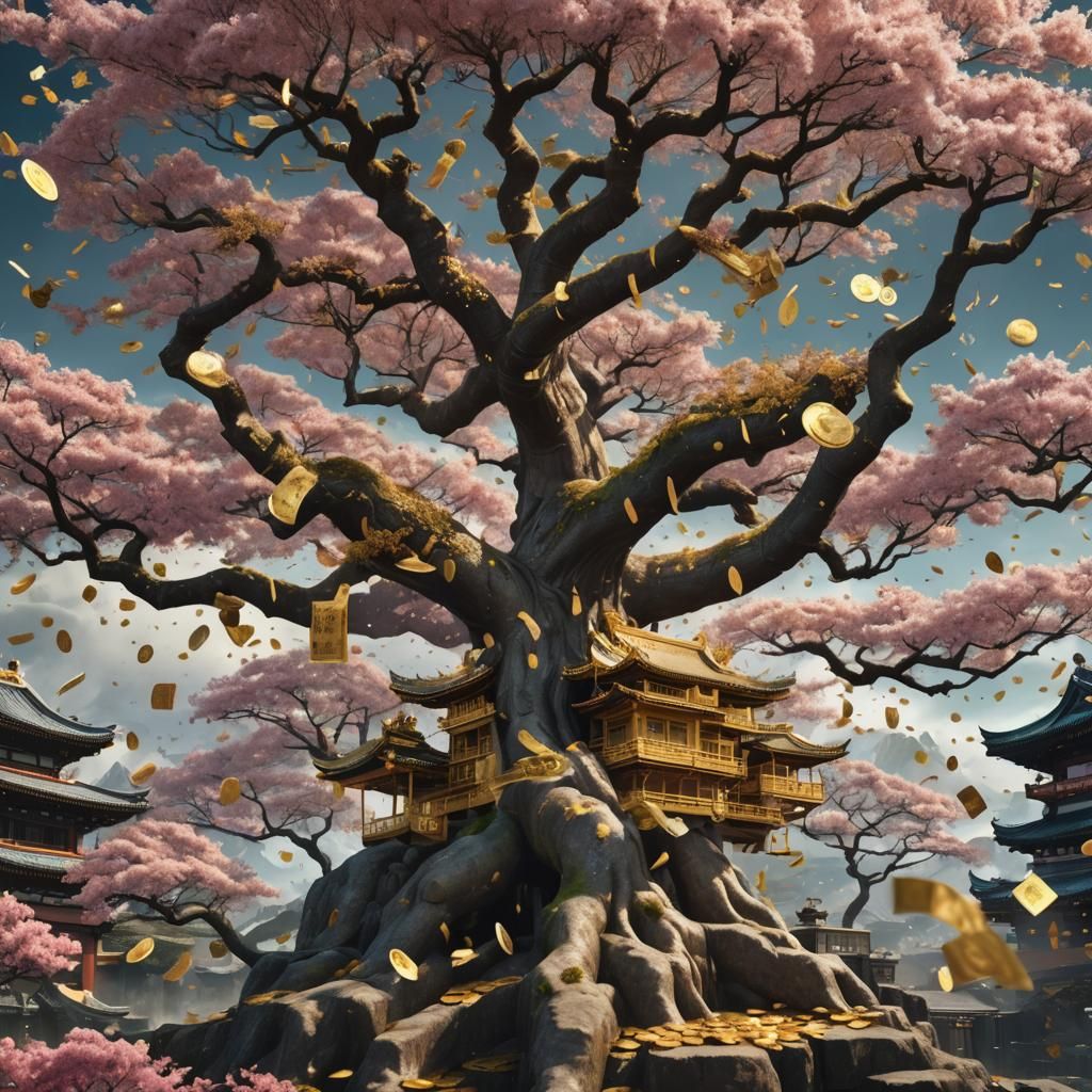 Tree of Money Blooms in Golden Palace