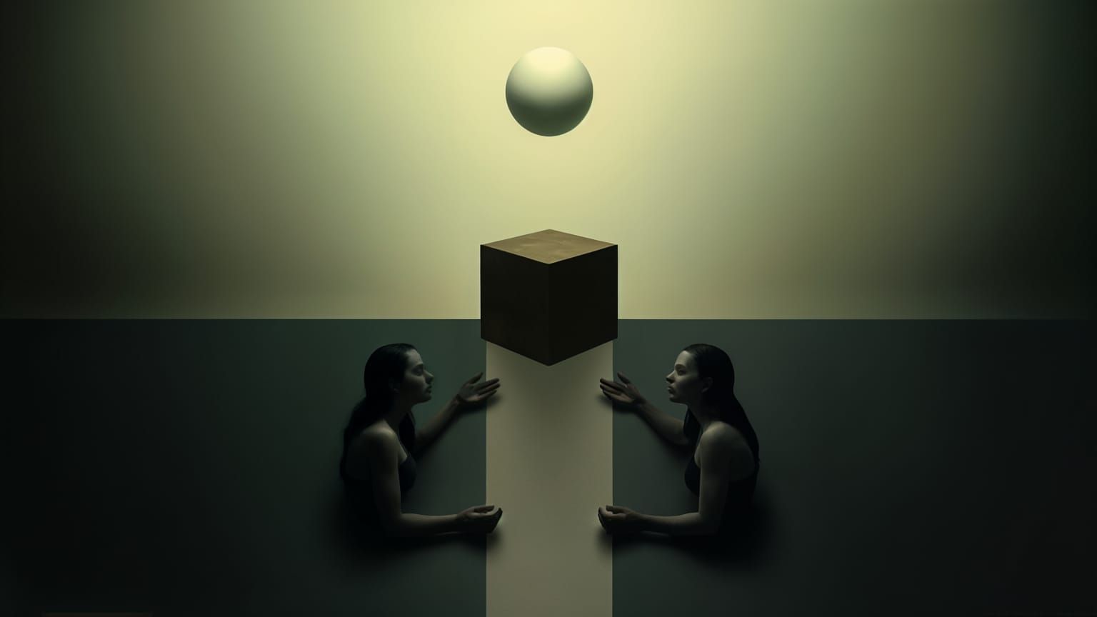 Surreal Minimalist Collage with Pearlescent Object Transposi...