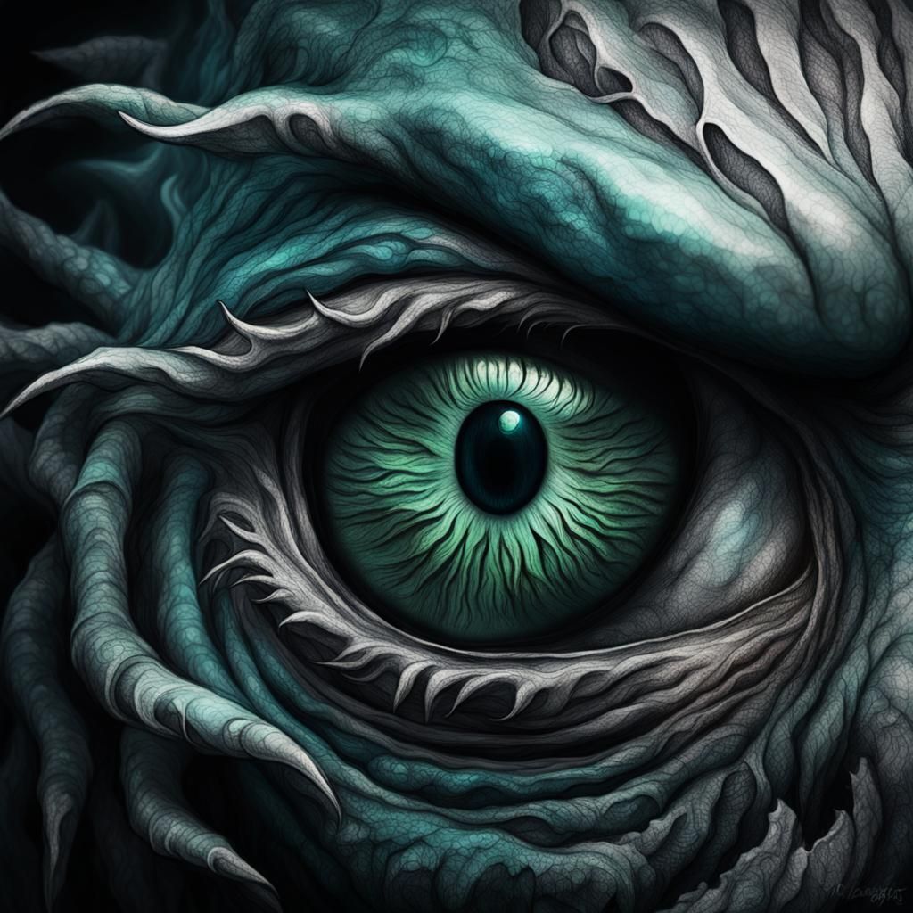 Eerie Deep Sea Creature: Dark Fantasy Horror Art