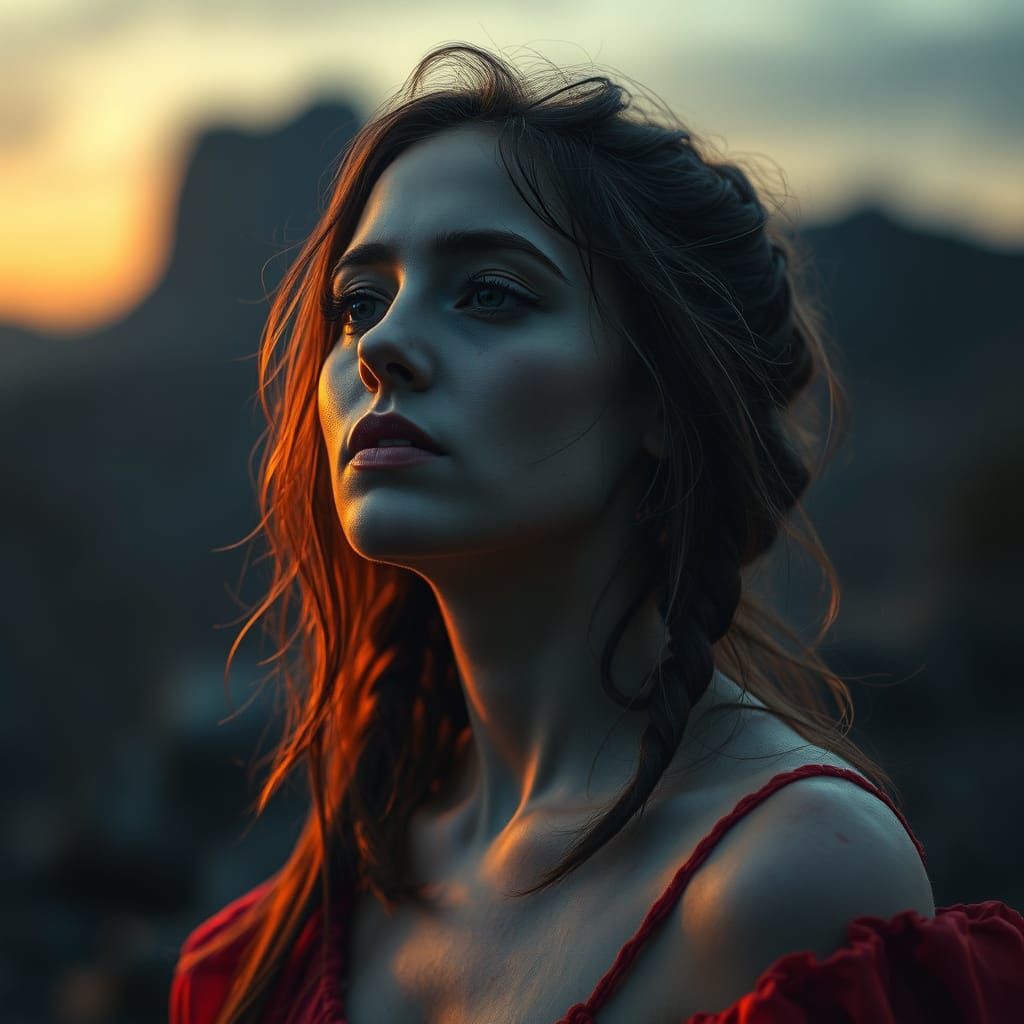 Mystical Twilight: A Hyperrealistic Portrait