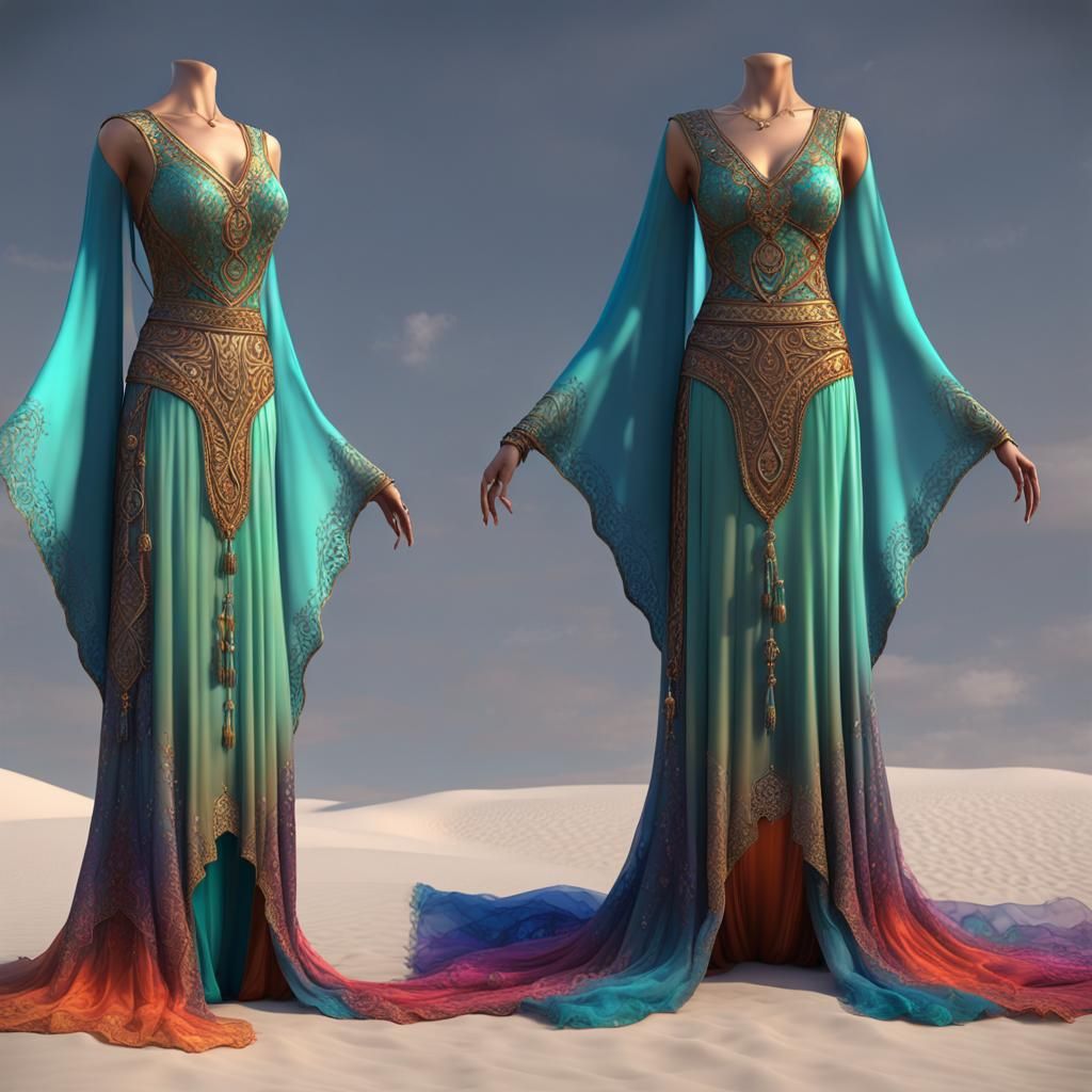 Colorful Arabic Dress: Fantasy Art in Unreal Engine