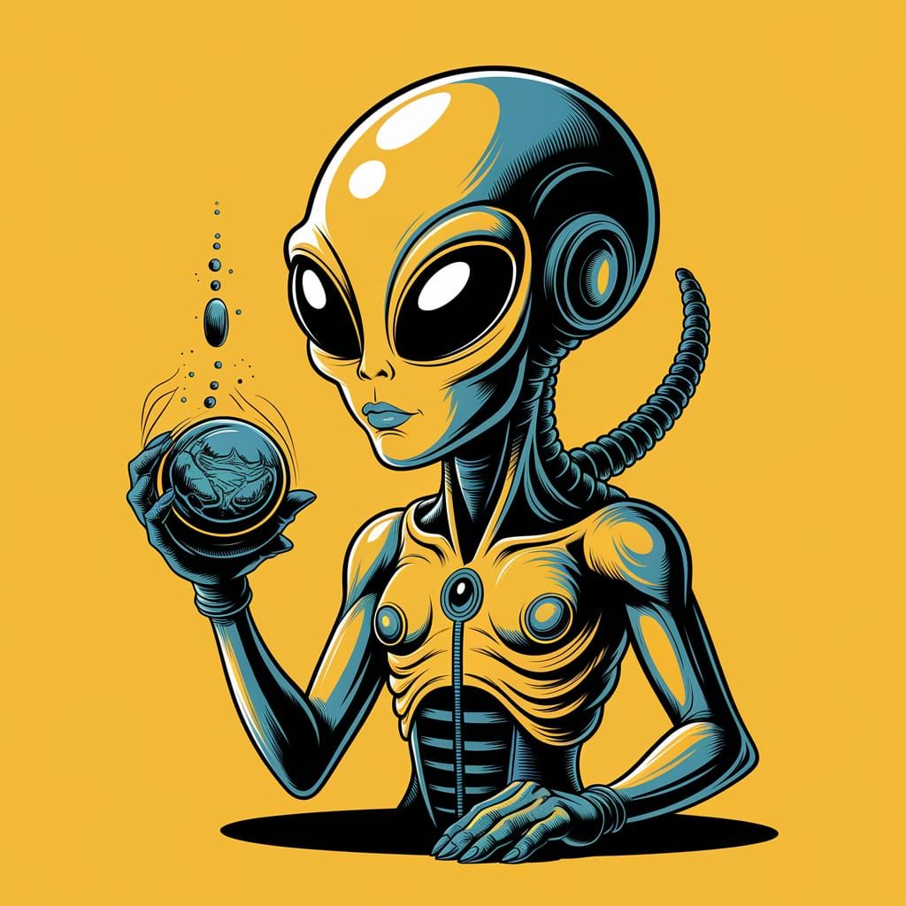 Alien Yellow Abstract Ultraminimalism