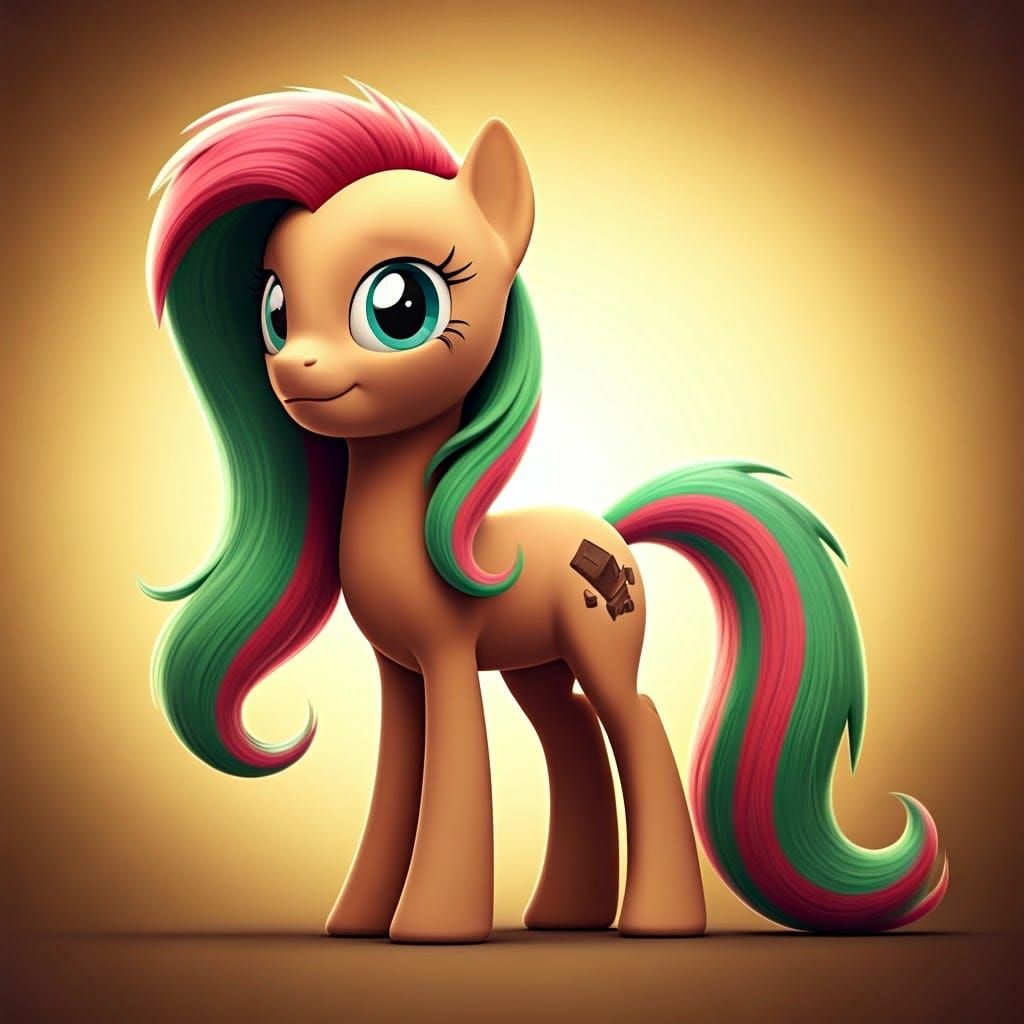Magical Light Brown Pony in Whimsical 3D Art