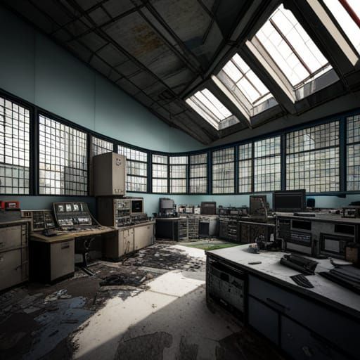Abandoned Industrial Control Room: A Scene of Decay