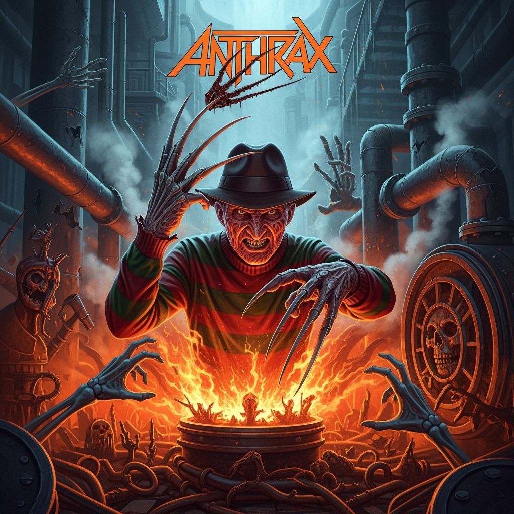 Anthrax Album Cover with Freddy Krueger Theme