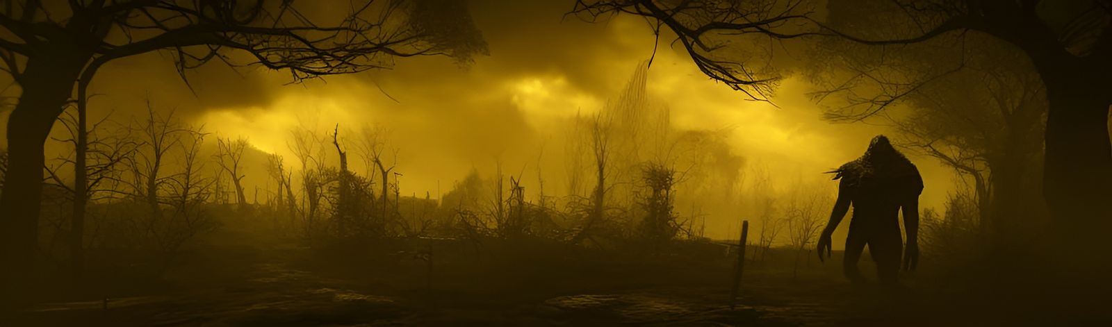 Dark Post-Apocalyptic World Destroyed by a Deity